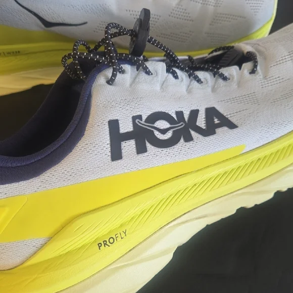 Hoka Gray and Neon Yellow Athletic Shoes - news.we-bc.ca display picture 1